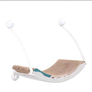 Cat hammock for pets, white hanging design, perfect for basking in the sun, durable plastic material.