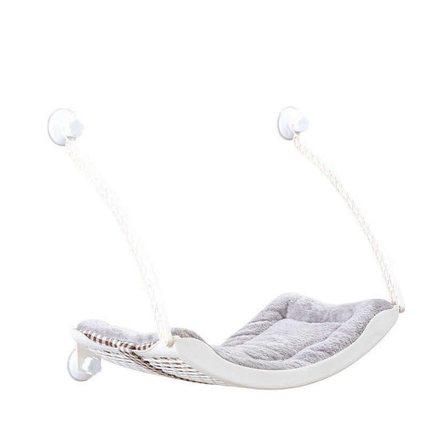 Cozy hanging cat hammock for sunbathing, made from durable plastic, perfect pet nest for your feline friend.