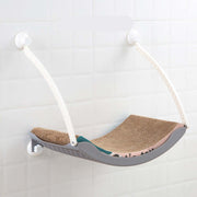 Hanging cat hammock for basking in the sun, made of durable materials, perfect for indoor pet nests.