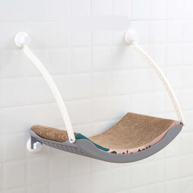 Hanging cat hammock for basking in the sun, made of durable materials, perfect for indoor pet nests.